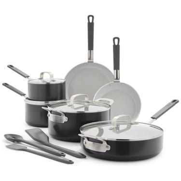 Imagem de Jogo de Panelas e Frigideiras GreenPan x Bobby Flay, 13 Peças, Alumínio Premium, Antiaderente Cerâmico, Indução, Cabos Ergonômicos