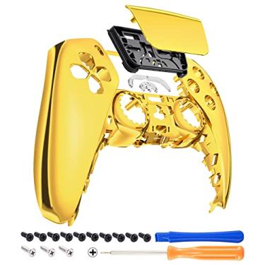 Imagem de eXtremeRate Capa Frontal Para Touchpad Cromada Dourada Brilhante Compatível Com Controle Ps5 Bdm-010 020 030 040 050, Personalizada De Substituição Faça Você Mesmo