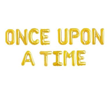 Imagem de SNFHWL Balões de festa Once Upon A Time, guirlandas douradas para chá de panela | Noivado | Noivado | Aniversário | Artigos de decoração de despedida de solteira