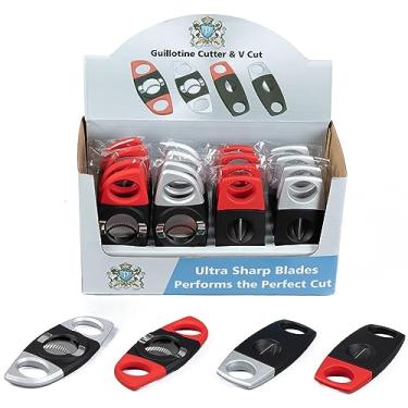 Imagem de Prestige Import Group - Guilhotina emborrachada e cortadores de charutos em V - Caixa de exibição - 20 unidades