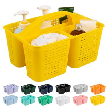 Imagem de Tiawudi Organizador de chuveiro portátil, organizador de organizador com alça, cesta de chuveiro de plástico, sabonete, xampu, suprimentos de cabelo e produtos de beleza, organizador de suprimentos de