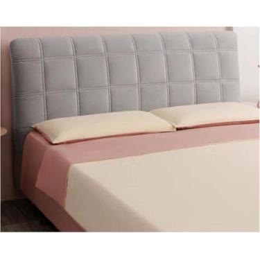 Imagem de Capa De Cabeceira De Cama Elástica Capa De Cabeceira à Prova De Poeira Capas De Cabeça De Cama Para Cabeça De Cama De Couro De Madeira Protetor Decorativo De Cor Sólida Para Cabeceira De Ca