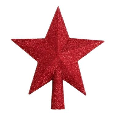 Imagem de Decoração Enfeite De Natal Estrela Vermelho Natalina 20cm