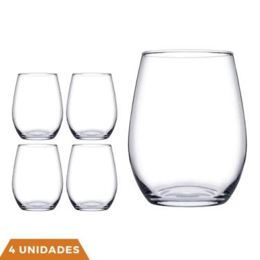 Imagem de Kit 4 Copos De Vidro Transparente Redondo Amber 440ml - PASABAHÇE, Amb