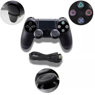 Imagem de Controle Preto Analógico Bluetooth Videogame E Pc Sua Casa - Blackwatc