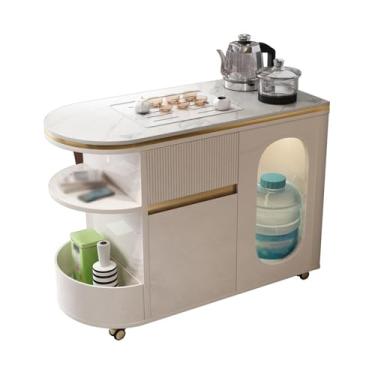 Imagem de Mesa lateral de sofá, aparador, mesa de chá, móvel, armário de mesa de chá, armário de armazenamento para sala de estar, armário lateral criativo