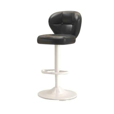 Imagem de ZzleoyuUUs-12 Fácil montagem em casa, encosto giratório, cadeira, bar, caixa, ilha, leve, bancos altos de luxo (preto)