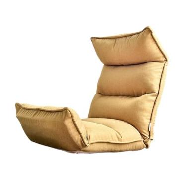 Imagem de Cadeira de chão portátil, cadeira de sofá de tatami, cadeira de jogos com 14 posições ajustáveis, assento acolchoado com suporte traseiro acolchoado, cadeira dobrável e preguiçosa, sofá pequeno para