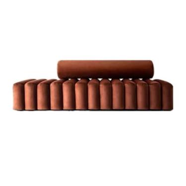 Imagem de Banco de armazenamento no final da cama, estilo moderno, encosto de tecido, banco de cabeceira, entrada de entrada, banco de sapatos, luz de luxo, simples, sala de estar, quarto, sofá, banco de cama