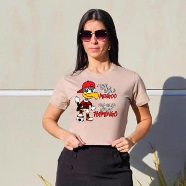 Imagem de Cropped Baby Look Top Mengo Rubro Negro Time Feminino - Le Bela, Bege,