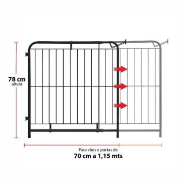 Imagem de Portão Grade Proteção Expansivo Grande Para Criança Cachorro Pet De 70