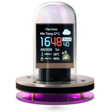 Imagem de Relógio de tubo Nixie | Relógio digital de controle de aplicativo inteligente, configurações de exibição personalizáveis, relógio de mesa com design Cyberpunk retrô futurista, presente incomum