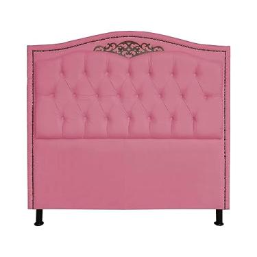 Imagem de Cabeceira Solteiro Greta 90cm Para Cama Box Suede Rosa