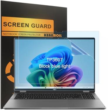 Imagem de KEANBOLL Pacote com 2 protetores de tela com bloqueio de luz azul para laptop ASUS Vivobook 16 Flip (TP3607) com tela sensível ao toque 2 em 1, antirreflexo de luz azul e proteção antiimpressão