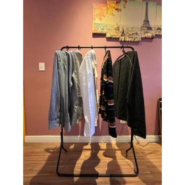 Imagem de Arara de Metal Preta para Roupas - MULTIVISÃO