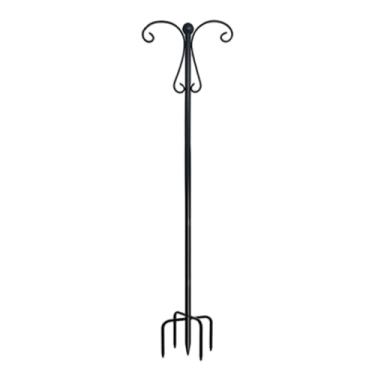 Imagem de WeiLaiKeQi Cabide de metal com gancho duplo de pastor com 5 pontas, base de metal para alimentador de pássaros, suporte para jardim para cestas de plantas, 233 Cm