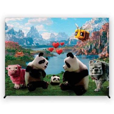 Imagem de Painel de Festa Retangular Mine Blocos 3,00x2,00 Metros Fera Print, Re