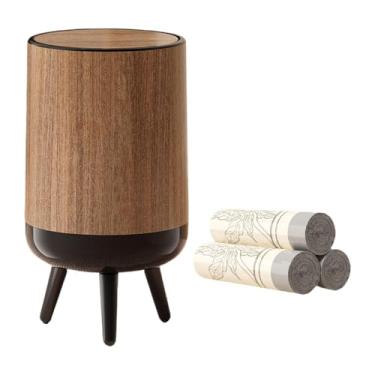 Imagem de DimyFew Lixeira decorativa de 15L, grande capacidade, portátil, para banheiro, cozinha, dormitório, quarto, casa, com Tampa