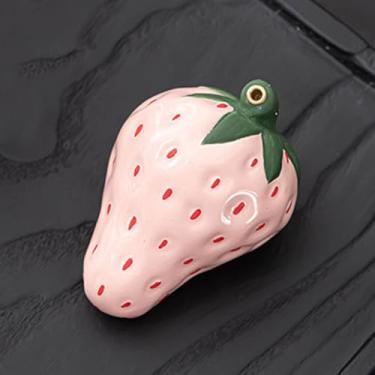 Imagem de Queimador de incenso de morango, suporte de incenso de cerâmica de morango para ioga, meditação e decoração de mesa de chá em casa (rosa)