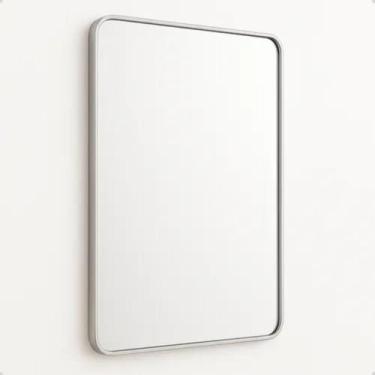 Imagem de Espelho Grande Decorativo Sala e Banheiro Retangular Dourado com Moldu