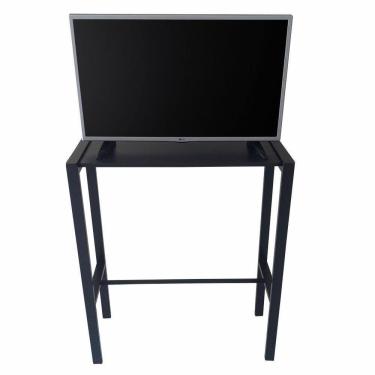 Imagem de Aparador prateleira industrial mônaco mdf preto 80cm