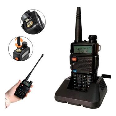 Imagem de Rádio Comunicador Walkie Talkie Vhf Uhf Com Fone 128 Canais - Shopmix