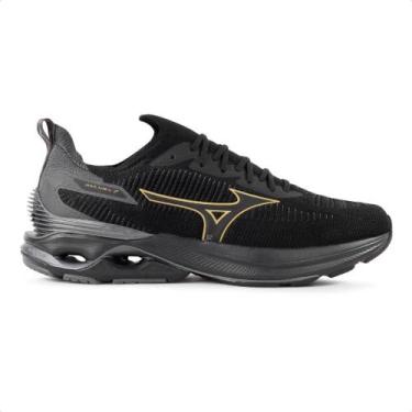Imagem de Tênis Mizuno Wave Mirai 7 Masculino, Preto, Dourado, 39
