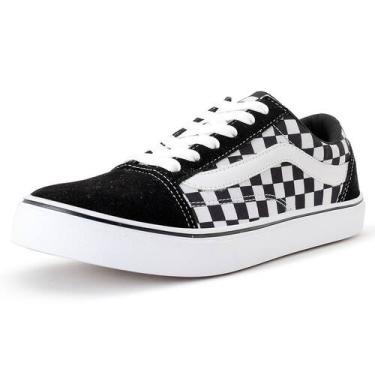 Imagem de Tenis Old Casual Adulto Skool Camurça Zero Grama Envio Rápido, Xadrez,