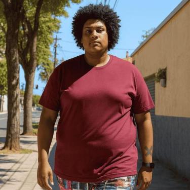 Imagem de Camiseta Plus Size Básica Malha 100 Algodão - Pro Street, Vinho, G12