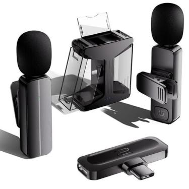 Imagem de Pacote com 2 microfones de lapela sem fio Mini Lavalier para iPhone/An
