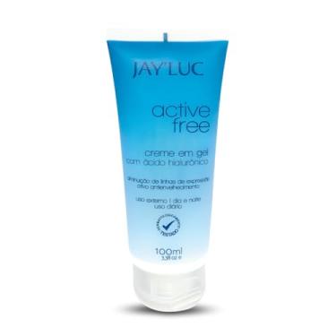 Imagem de Creme Facial Em Gel Active Free Jay Luc 100Ml, Jay'Luc Cosméticos, Creme De Rosto Com Ácido Hialurônico, Azul, Todos Os Tipos De Pele, Antienvelhecimento, Bisnaga