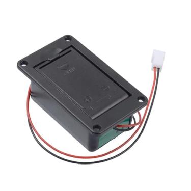 Imagem de KiBcsLic Caixa de bateria para captador de guitarra 9V com cabo e plugue de 2 pinos, fácil instalação