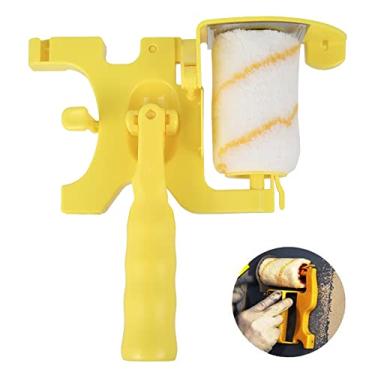 Imagem de FUYGRCJ - Pincel de rolo de borda, portátil, multifuncional, de corte limpo, de corte, rolo de reposição, ferramenta de segurança para decorar paredes e tetos de casa (amarelo)