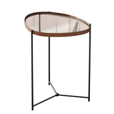 Imagem de Mesa Lateral Orgânica Alamanda Espelhada com Pés Metálicos - JB Bechar