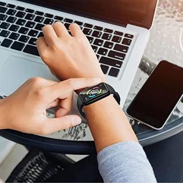 Imagem de ASHATA Assista Protetor, Assistir Protetor de Tela Flexível Design Completo de Embrulho TPU Material Alta Sensibilidade para a Banda 6 Pro (Preto)