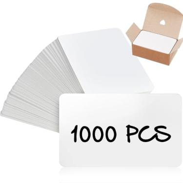 Imagem de Humyoun 1000 cartões de visita pequenos em branco, 9 x 5 cm, cartão de papel kraft, branco, cartão de agradecimento, notas de mensagens, etiquetas para índice de estudo, flash, apreciação de negócios