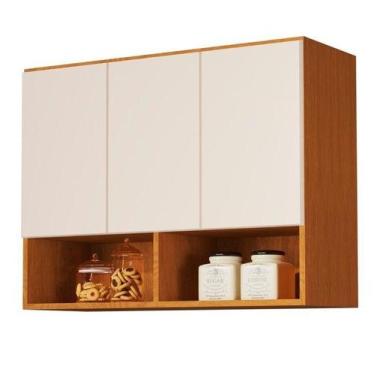 Imagem de Armario Aéreo Organizador Multiuso Quarto Sala Bela 3 Portas - Mega Fa