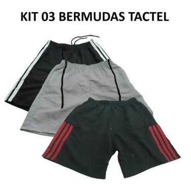 Imagem de Kit 03 Bermudas Masculina Tactel - 38 ao 44, Academia , Lazer, Treino 