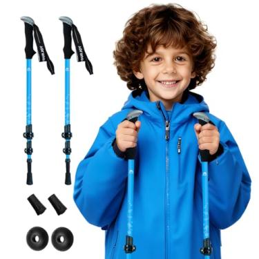 Imagem de Bastões de caminhada para caminhadas, 2 unidades antichoque, ajustáveis, dobráveis para caminhadas ou caminhadas, bastões de alumínio leves para crianças