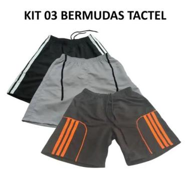 Imagem de Kit 03 Bermudas Masculina Tactel - 38 ao 44, Academia , Lazer, Treino 