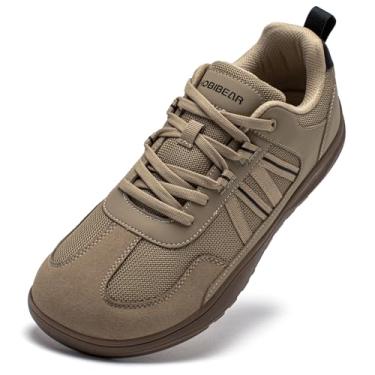 Imagem de HOBIBEAR Sapatos masculinos descalços | bico largo e zero drop| Tênis moderno minimalista, Marrom, 13 Wide