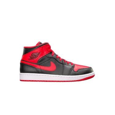 Imagem de Nike Masculino Sapatos Jordan Air 1 Mid Preto/Vermelho Fogo-Branco Dq8426-060 9