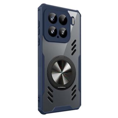 Imagem de LYJSMGZ Capa magnética para Xiaomi 17 Pro Max/17 Pro/17, capa de proteção contra quedas militar com suporte, capa oca para dissipação de calor, azul, 17 Pro