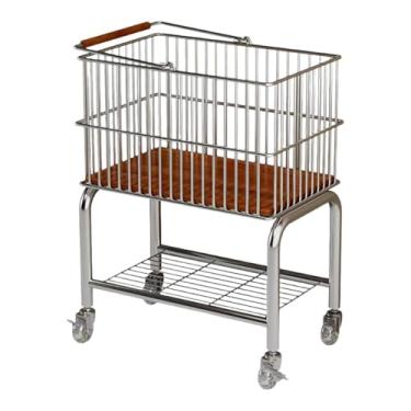 Imagem de AFXGUSD Carrinho de Lavanderia com Rodas, Organizador de Mobilidade Multifuncional E Prático, Cesto de Roupas para Quarto, Casa, comércio, Sala de Estar, Prata