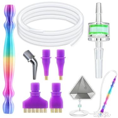 Imagem de Kit de substituição de caneta de pintura de diamante a vácuo, caneta de diamante de parafuso com tubo de silicone e filtros e multiplacers (1/3/6/cabeças de cotovelo) para a maioria das canetas a