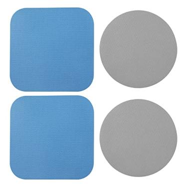 Imagem de 4 peças de almofadas para abridores de pote, pegadores de pote de borracha, abridor de pote multifuncional para idosos com mãos fracas porta-copos de cozinha (azul, cinza)