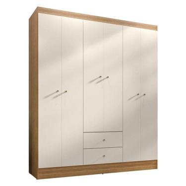 Imagem de Guarda Roupa Casal Versa 6 Portas Freijó Off White Fosco - Kits Paraná