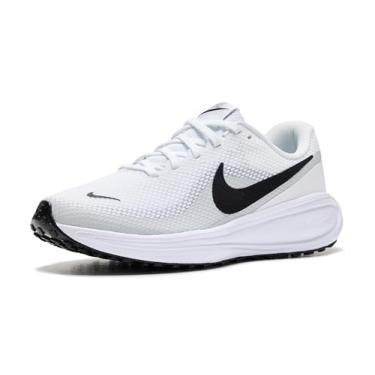 Imagem de Nike Tênis de corrida feminino Revolution 8 Road, Branco/Preto/Platina pura, 10 X-Wide