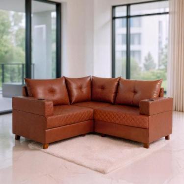 Imagem de Sofá 4 Lugares 1,77x1,77m Canto Essenza Plus Bom Pastor, Terra Cota Ve