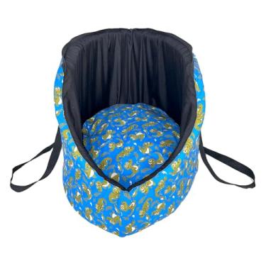Imagem de Bolsa de Transporte e Cama Iglu Pet 2 em 1 Amora Top | Impermeável Confortável e Prática | Estampa de Realeza em 2 Cores (Dino Azul)